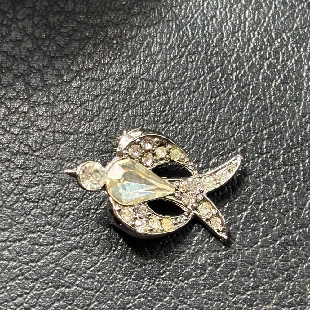 Elegant Silver Bird Brooch